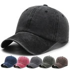 Baseball Hat Manufacture Plain Distressed Unstructered Low Profile Baseball Dad Cap Hat Factory Wholesale