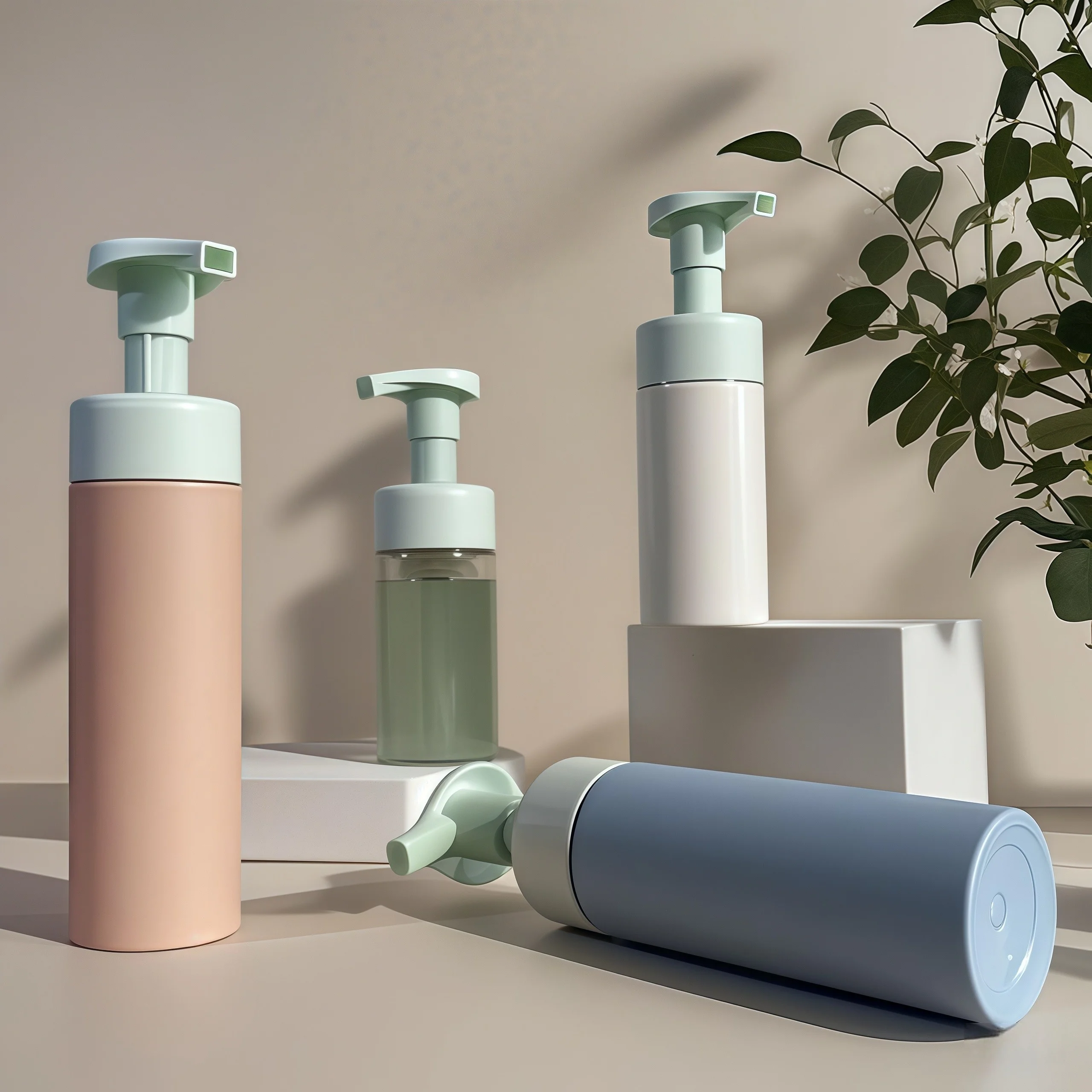 100ml 120ml 160ml Plastic Cosmetic Bottle PET Bottle for Shampoo Lotion Body Wash with Press Pump and Custom Color