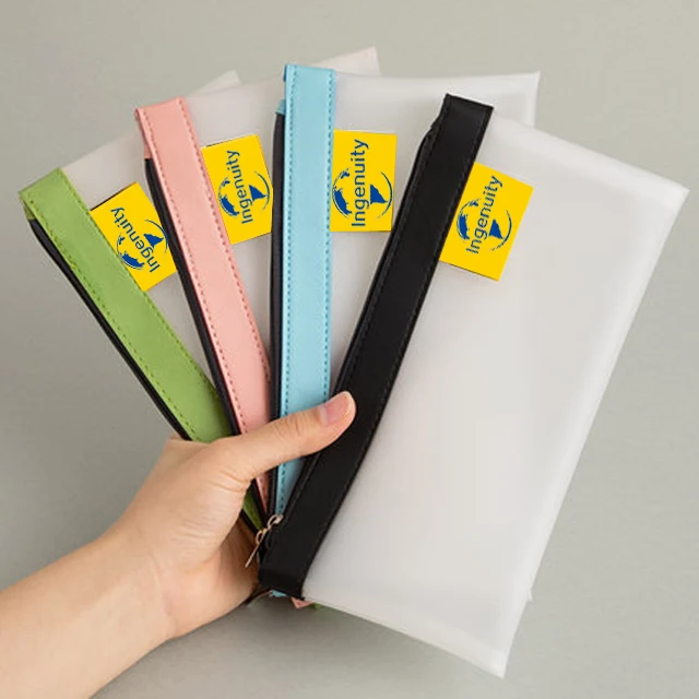 Customizable large-capacity student stationery bag transparent file pencil case bag