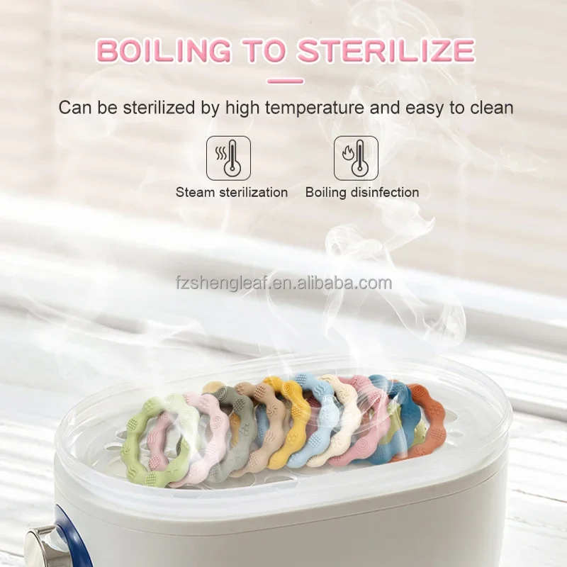 product wholesale customized bpa free soft baby silicone newborn pacifier teether infant tactile training teething toy food grade-4