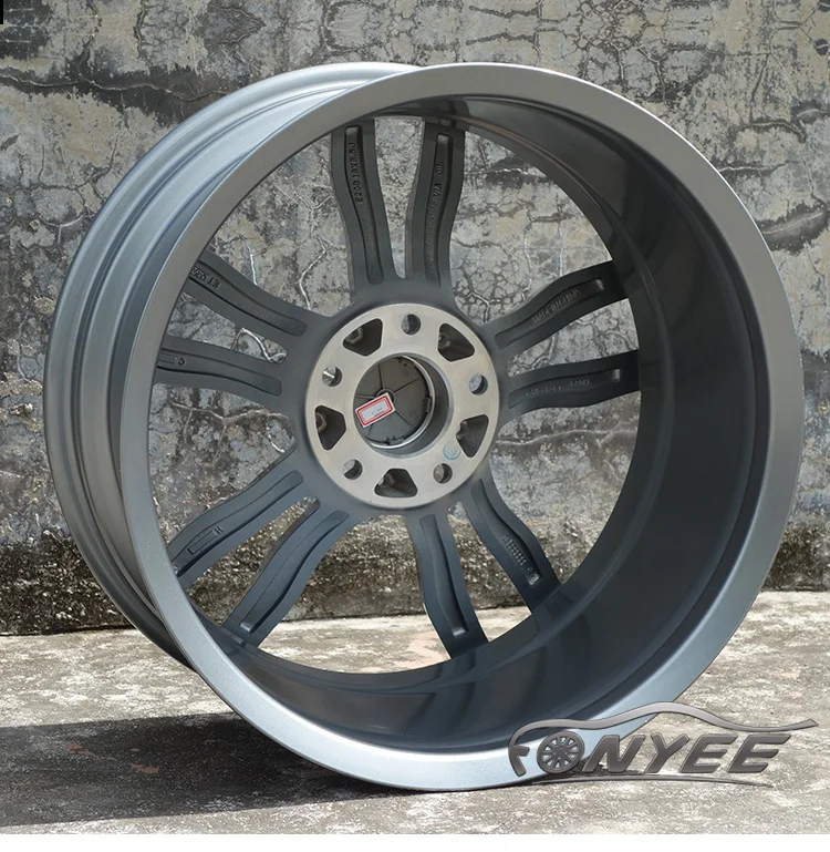 F80E209 Fonyee alloy wheel auto popular 22 inch 10/11j 5 holes 5X120 quality black machine face gun-grey car rim in stock