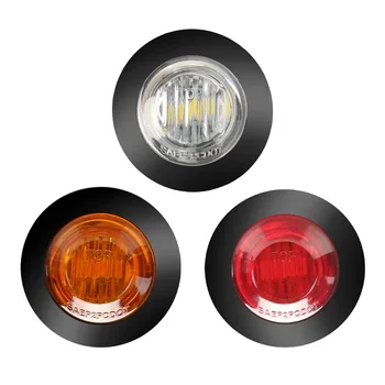 3/4" LED Indicators 12V 24V Round Trailer Side Marker Light Yellow White Red for Trucks Clearance Lights Truck Turn Signal Lamp