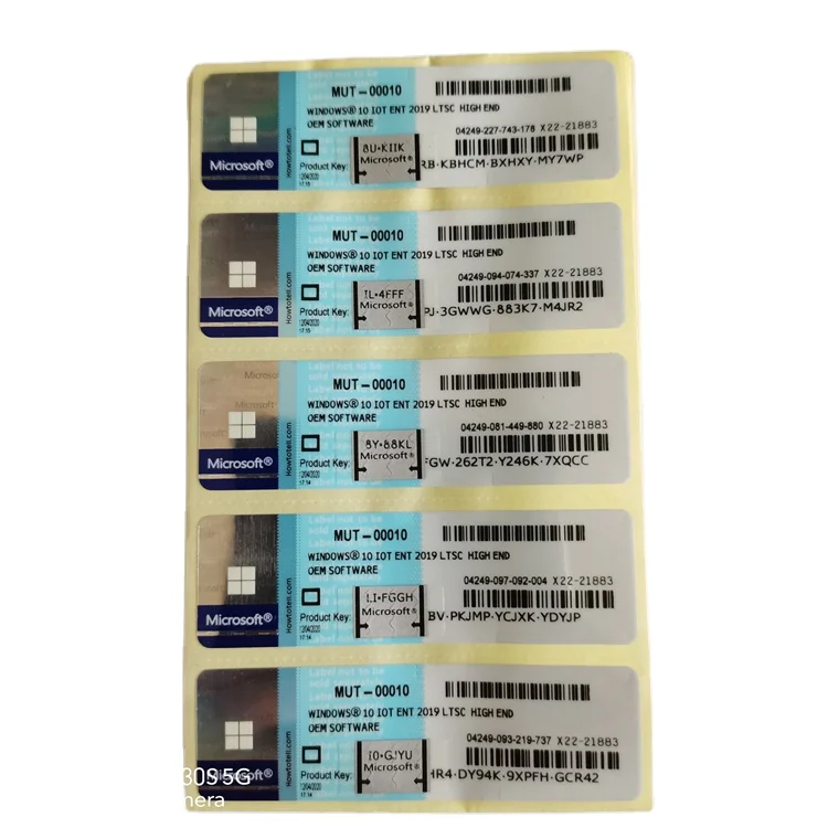 microsoft windows license stickers