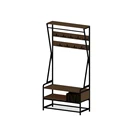 Hall Tree 3 In 1 Industrial Coat Rack Hall Tree Entryway Shoe Bench With Storage Drawer