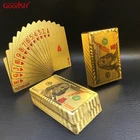 Poker Wholesale High Quality Dubai Souvenir Poker Custom Waterproof PET Plastic Foil Golden Playing Cards