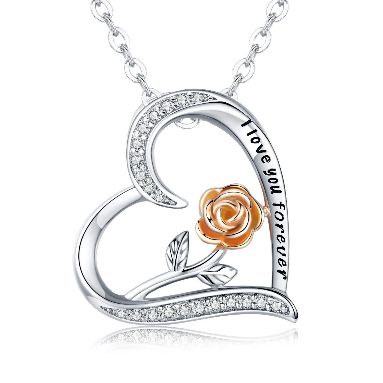 Hainon Rose Gold Pendant Necklace For 