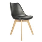 Popular Home Dining Room Furniture PU Leather Wood Dinning Table Chairs
