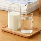 Square Drinking Glasses Hand Blown Single Walled Boroscillate Glass Cup Borosilicate Coffee Cup For Home And Office