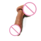 Small Sex Toys Rubber Plastic Silicone Realistic Vibrating Thrusting Dildo For Women