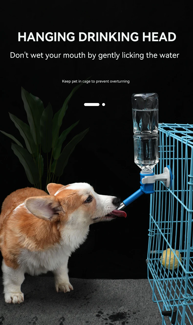 CUSTOM Plastic Hanging Style Dog Water Nozzle Dog Water Dispenser Pet Drinking Fountain on Cage details