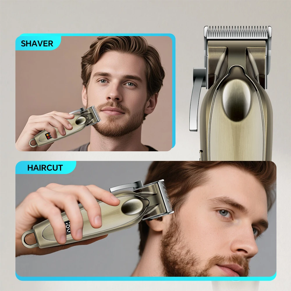 Professional USB Hair Cutter Trimmer Set for Humans Stainless Steel Blades for Household Hotel Use English Designed Barber details
