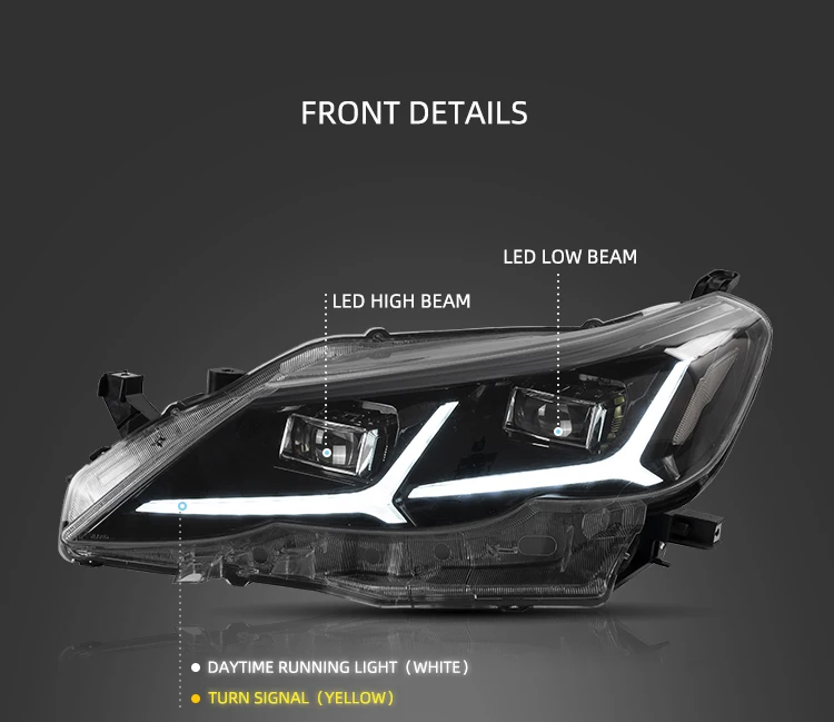 Vland Headlights Head Lamp Full Led Lens 2009 2011 2012 2013 With