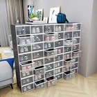 Storage Box Drawer Type Shoe Box Folding Stackable Clear Plastic Container Drawer Type Storage Shoe Rack Box Sneaker