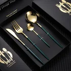 Cutlery Set Commercial Portuguese Cutlery Flatware Craft Gold Colored Silverware Spoon Fork Set Dinner Knife Table Knife