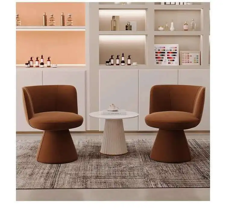 Cream Style Single Sofa Living Room Lounge Area Meeting Guests to Discuss Nail Salon Bedroom Dresser Can Rotate Sofa Chair Ha526017f0ebc4a1cbb4017a12ec69195N