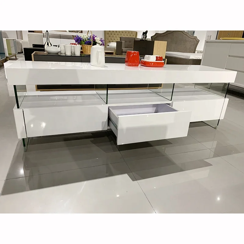 Best Selling Tv Stand Living Room Furniture Mirrored Tv Stand Fireplaced Wall Unit TV Cabinets with LED Light