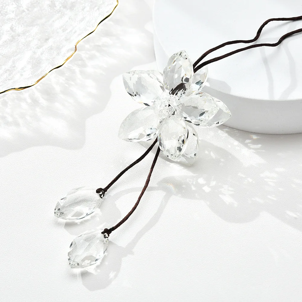 product wholesale art decor crystal glass flower pendant art decor crystal sun catchers with gift box-2
