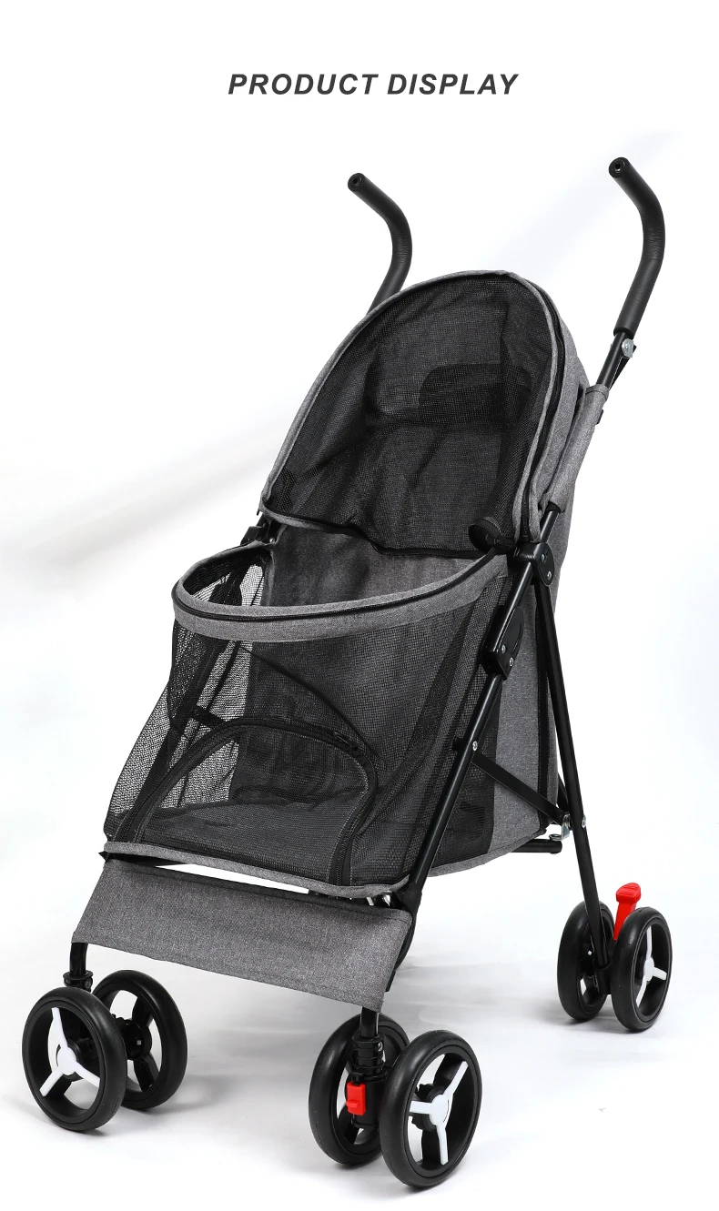 Luxury Low Price Pet Stroller Outdoor 4 Wheels Dog Strollers High Quality Pet Dog Cat Fold Travel Stroller factory