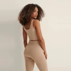 Vest Women Hot Selling Custom Neckline Bottom Hem Crop Top Vest Unpadded Cups Backless Ribbed Women Tank Top