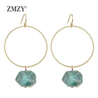 Natural ZMZY Jewelry Bohemian Jewelry Ethnic Irregular Natural Turquoises Stone Earrings