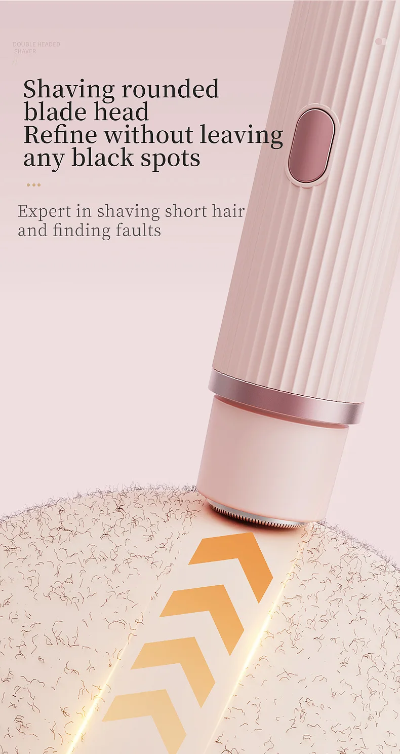 New 2 in 1 USB Rechargeable Women Shaver Painless Hair Trimmer Portable Waterproof Double Head Body Epilator