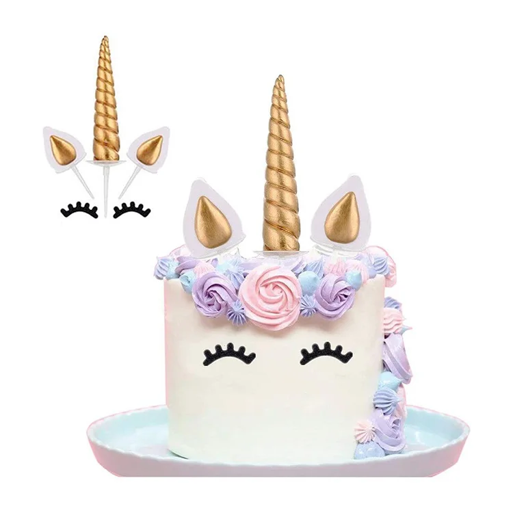 1 Set Unicorn Cake Topper Happy Birthday Candle Party Supplies Decor