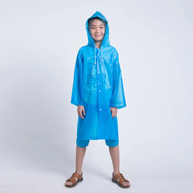 HJH439 Reusable EVA Children Raincoat Kids Thickened Waterproof Rain Coat Girl Boy Outdoor Hiking Rain Wear Rain Jacket