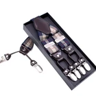 Fashion Suspenders For Men 6 Clips Braces Casual Leather Suspenders Men Elastic Trousers Strap Suspenders
