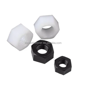 #2-56 #8-32 #4-40 #1/4-20 M2 M2.5 M3 M4 M5 M6 Wholesale Plastic White Black  Hex Nut  Hexagonal Nuts DIN934 Nylon Hex Nuts