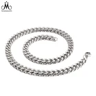 Silver Necklace Fashion Jewelry Silver Necklace Stainless Steel Cuban Necklace 8MM 11MM 13MM