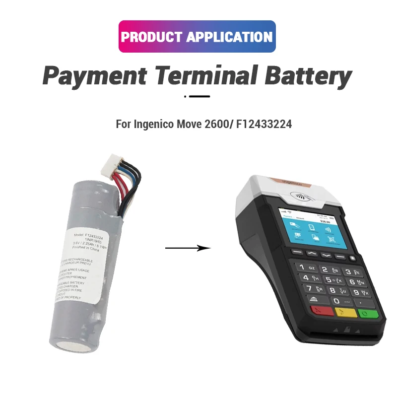 3.6V 2250mAh Lithium Ion F12433224 Move 2600 Pos Terminal Battery Machine for Ingenico Move 2600 manufacture