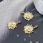 Gold Plated Gold Sun Charms For Bangle Jewelry Making Real 14K Gold Plated For DIY Bracelet Making