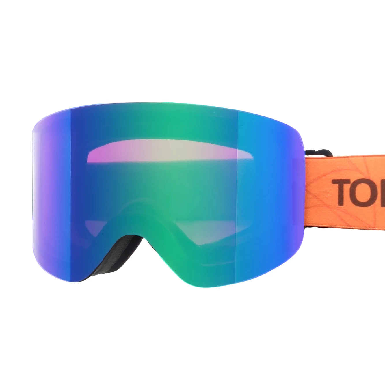 PASTL Rimless Snowboard Ski Goggles, Color Mirror Anti-Fog Double Lens, Unisex Black