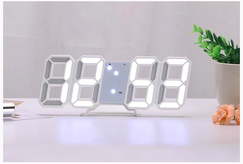 3d Led Table Wall Clock Digital Timer Nightlight Watch Alarm Clock For