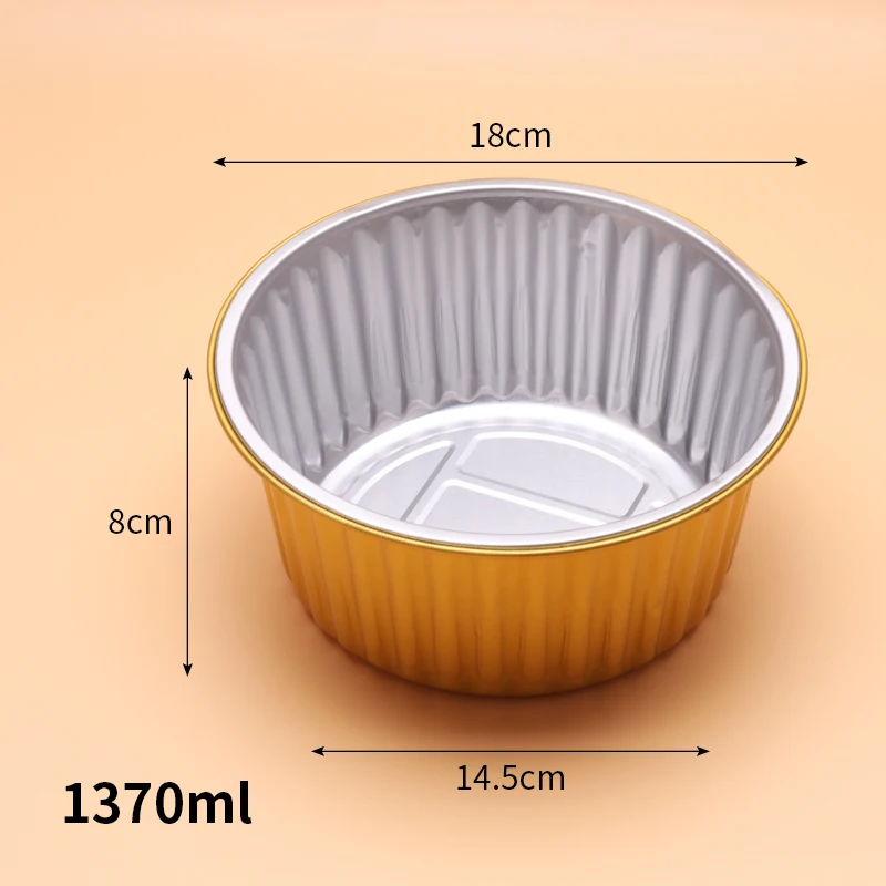 Gold heat resistant baking pan food packaging aluminium foil tray