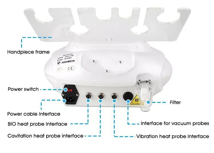 80K Ultrasound Cavitation Rf Vacuum Therapy Machine 6 <div> <div class="summary__title"> <h5 class="h4 accordion__title">TECHNICAL SPECIFICATIONS</h5> </div> </div> <div id="ProductAccordion-1c28ceb2-8ff6-4ef1-ada8-722b51b23234-template--16767484887258__main" class="accordion__content rte"> <ul> <li>Machine Power: 500W</li> <li>Cavitation Frequency: 80Khz</li> <li>Voltage: 100V/110V/220V</li> <li>Material: Metal Handle + ABS</li> <li>Vacuum Pressure: 100kpa</li> <li>Radio Frequency(RF): 1 MHz</li> <li><span class="attr-name J-attr-name" title="Technology">Technology: </span>RF + Vacuum + BIO + heat + Cavitation</li> <li>Package Size: 46*45*32cm</li> <li>Package Weight: 13 kg</li> <li> <div>ReturnPolicy: <b class="magic-5"><span style="color: #2196ed;">30 Days Money back guarantee</span></b> <a href="http://skintechx.com/refund_returns" data-sm="true">Return Policy</a></div></li> <li> <div>ShippingDetails: <b class="magic-5"><span style="color: #2196ed;">FREE SHIPPING fast delivery</span></b> <a href="https://skintechx.com/shipping-policy" data-sm="true">Shipping policy</a></div></li> </ul> </div> 80K Ultrasound Cavitation Rf Vacuum Therapy Machine