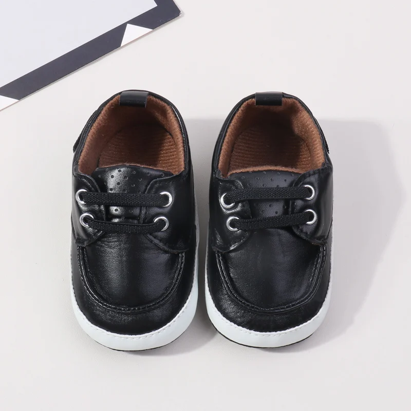 Ashional PU Baby Dress Shoes for Boys Spring Season Sprint Autumn Lightweight Breathable Anti-Slip Solid Pattern manufacture