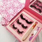Eyelashes Eyelash 25mm Mink Eyelash Eye Lashesh Set 3D 5D Real Mink Eyelashes And Packging Eye Lashesh Fake Strip Lashes Eyelash Wholesale Vendor Customized Boxes