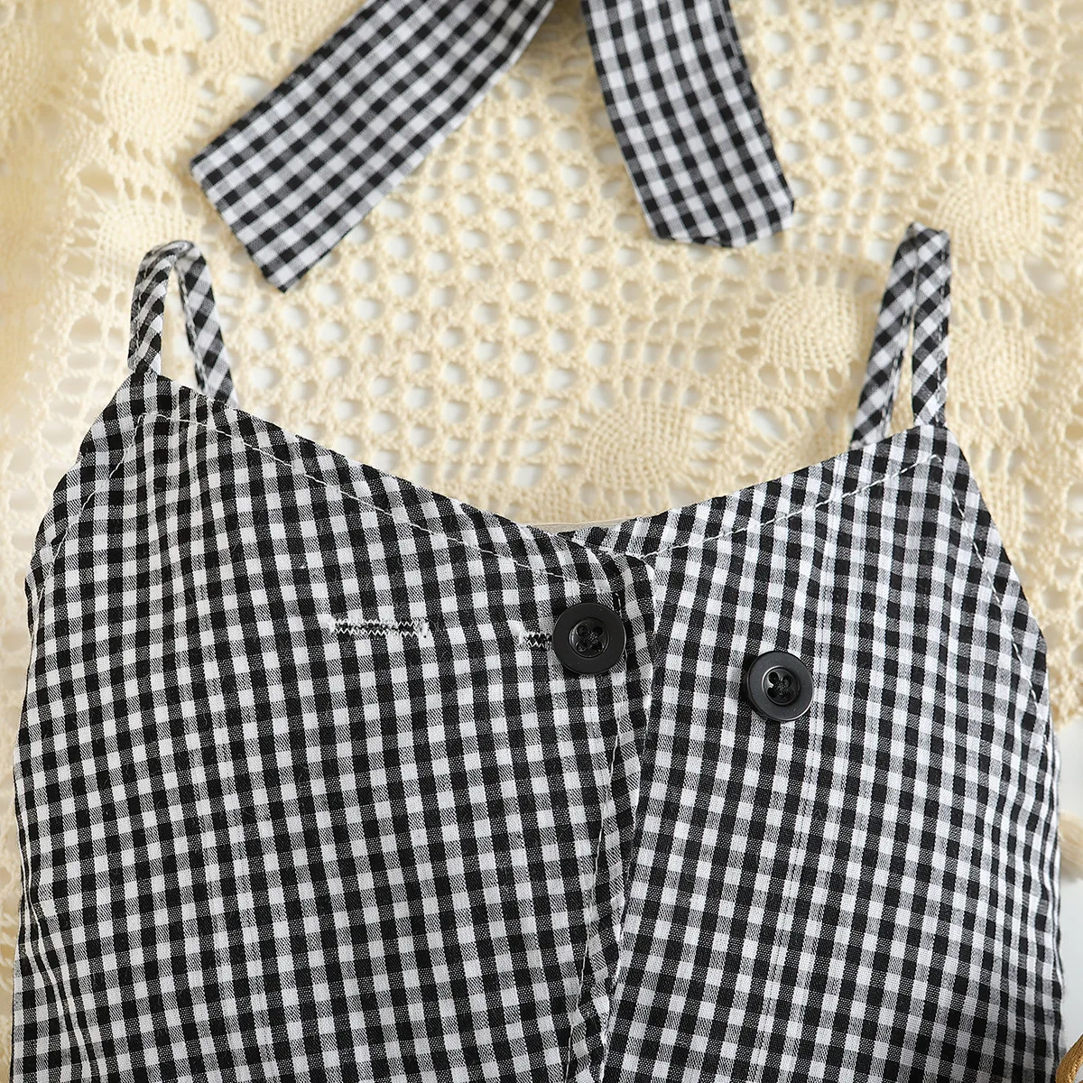Toddler girls new fashion clothes plaid sleeveless vest+trousers+waist bag children's summer outfits kids suits