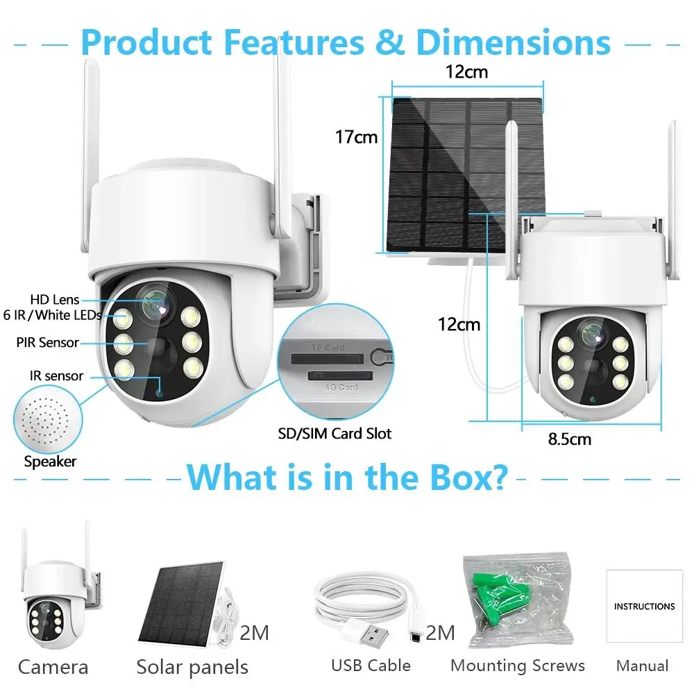 XM Icsee Outdoor 4G Wireless Ptz Solar Camera Battery Solar Powered Security Solar Camera Surveillance 4mp 4g Wifi Solar Camera