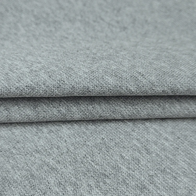 Hot Selling Solid Melange Fabric 95 Cotton 5 Spandex Material 1x1 Knit Rib Fabric for Hoodies details