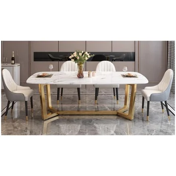 Indoor Modern Dining Table Factory Direct Supply Cheap Price Sunton Stainless Steel Home Furniture Metal Dining Set Dining Room