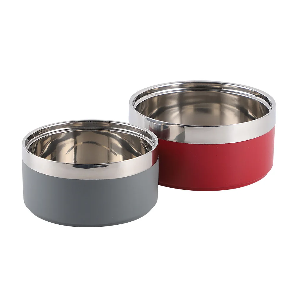 Fashion Dog Feeder Bowls Double Layers Dog Dish Rubber Non slip Dog Bowl