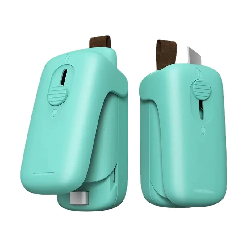 Mini Chip Bag Sealer Handheld Heat Vacuum Sealer and Cutter Portable Chip Bag Reseale Machine for Snack Plastic Fresh Bags