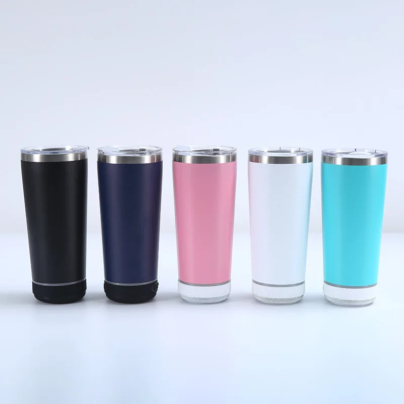 16oz/20oz  Smart Wireless Stainless Steel Bluetooth Music Speaker Tumbler Car Mug Vacuum Flask with Bottle Opener