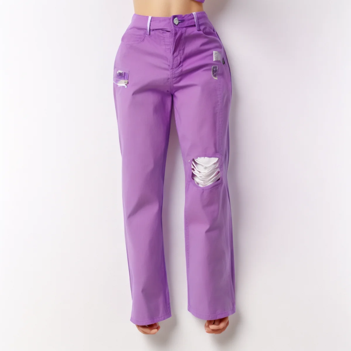 Hot Selling Women's Jeans Mom Jeans Mujer Denim Ripped Straight Woman Casual Trousers Women Jeans factory