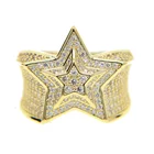 HIGH QUALITY 18k gold hip hop bling usa hot iced out bling bling star men engagement gold ring designs for men