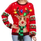 Sweater Custom Women Knitted Sweater Funny Flashing Ugly Christmas Sweater With Led Light