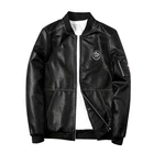Jacket Coat 2020 Fashion Casual Leather Solid Zipper Jacket Coat Men Biker Jacket