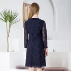 Fall New Style Dresses Women Lady Elegant Velvet Lace Lace Slim Elegant Dresses For Women